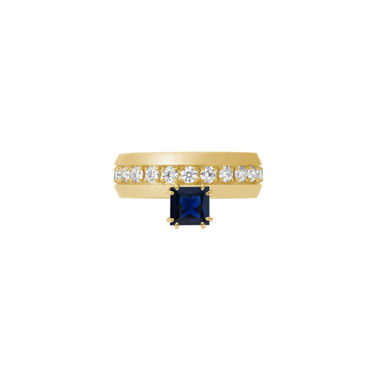 Fidelity Ring_YG × Blue Sapphire × White Dia 1.35ct