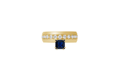 Fidelity Ring_YG × Blue Sapphire × White Dia 1.35ct