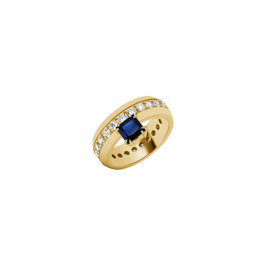 Fidelity Ring_YG × Blue Sapphire × White Dia 1.35ct