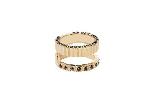 Pile Ring_YG × Black Dia 0.56ct