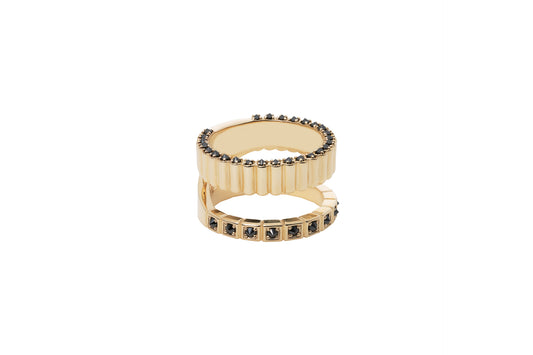 Pile Ring_YG × Black Dia 0.56ct