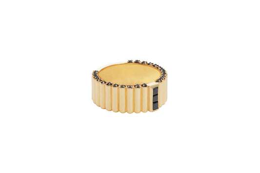 Pile Ring_YG × Black Dia 0.42ct