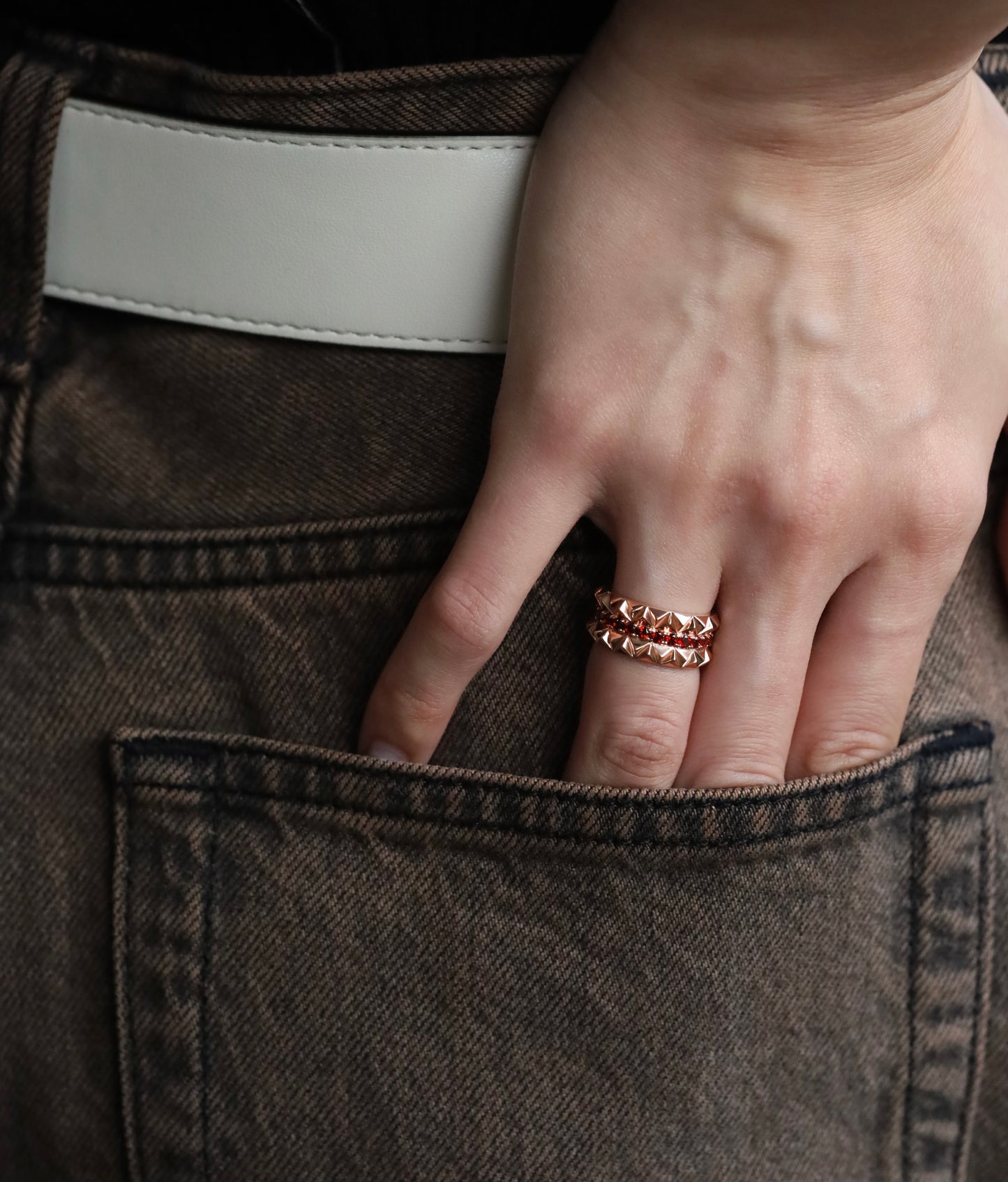 Rugged Combo Ring_PG × Garnet