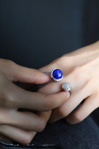 Celeste Ring_SV925 × Lapis Lazuli × White Dia 0.82ct