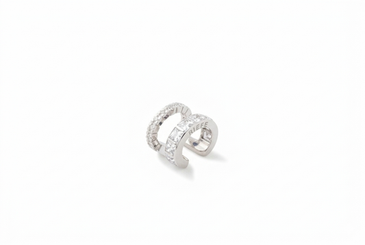 Alignment Ear Cuff_WG × White Topaz