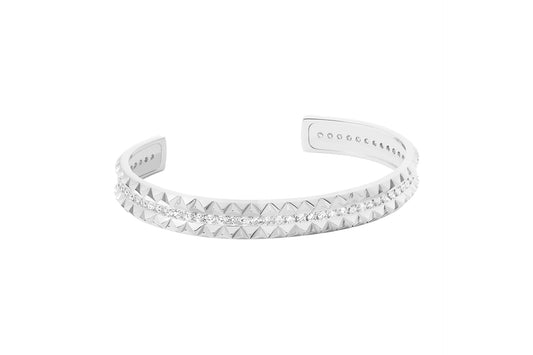 Rugged Combo Bangle_SV925 × White Dia