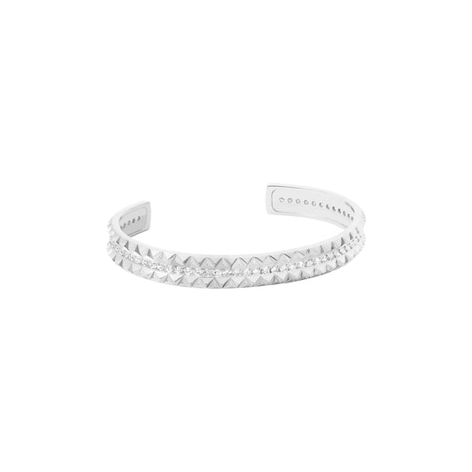 Rugged Combo Bangle_SV925 × White Dia