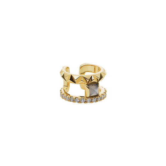 Rugged Luxe Ear Cuff_YG × Gray Moon Stone