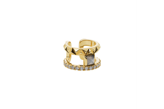 Rugged Luxe Ear Cuff_YG × Gray Moon Stone