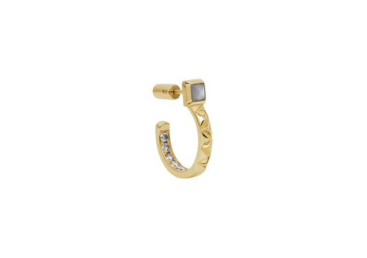 Rugged Luxe Earring_YG × Gray Moon Stone