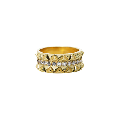 Rugged Combo Ring_YG × White Dia 0.50ct