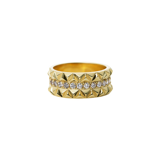 Rugged Combo Ring_YG × White Dia 0.50ct