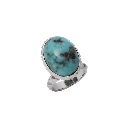 Rugged Tablet Ring_SV925 × Turquoise