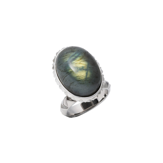 Rugged Tablet Ring_SV925 × Labradorite