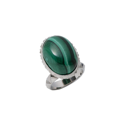 Rugged Tablet Ring_SV925 × Malachite