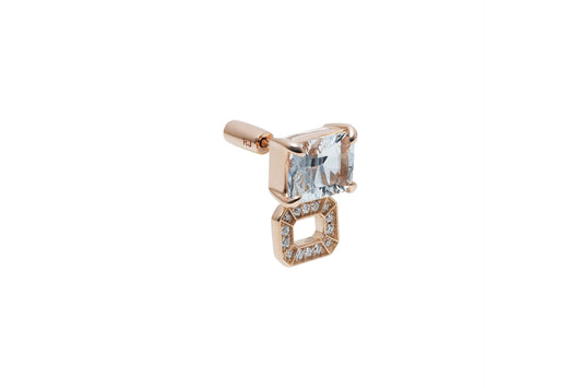 Incomplate Earring_PG × White Topaz × White Dia 0.10ct