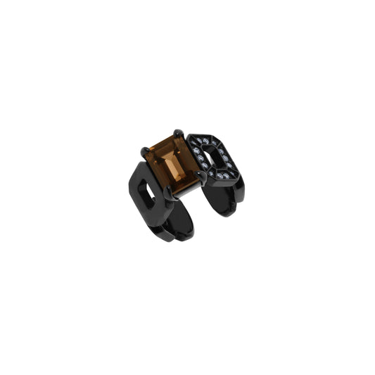Incomplete Ear Cuff_SV925 × Smoky Quartz × White Dia 0.10ct