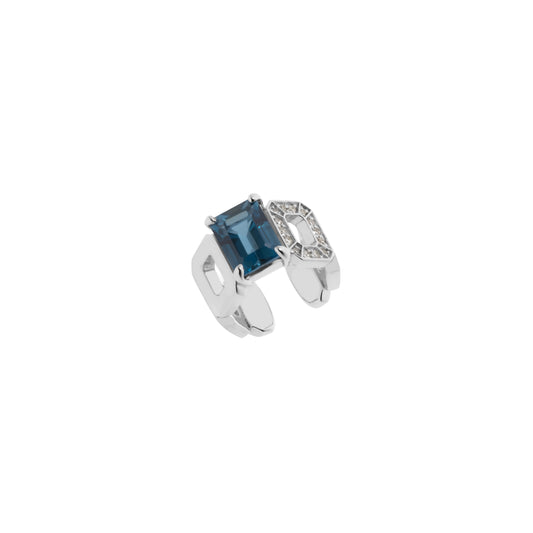 Incomplete Ear Cuff_WG × London Blue Topaz × White Dia 0.10ct