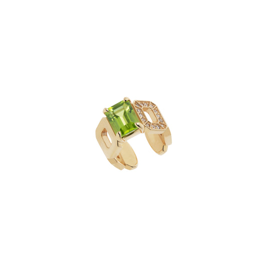 Incomplete Ear Cuff_YG × Peridot × White Dia 0.10ct