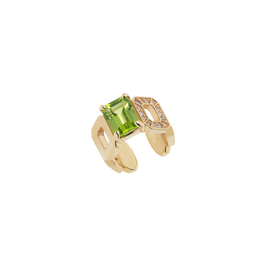 Incomplete Ear Cuff_YG × Peridot × White Dia 0.10ct