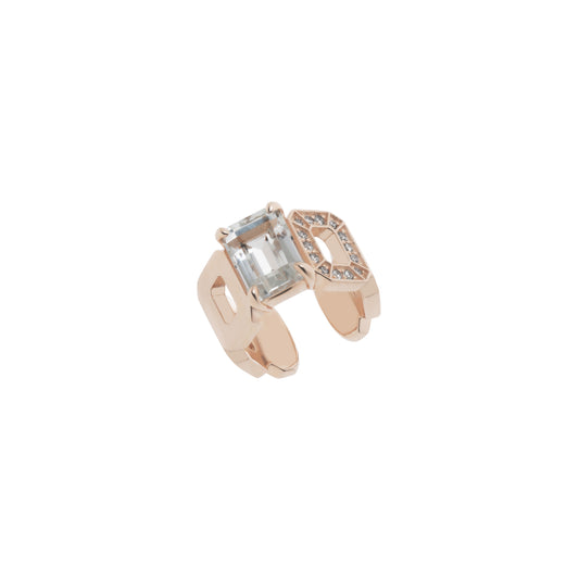 Incomplete Ear Cuff_PG × White Topaz × White Dia 0.10ct