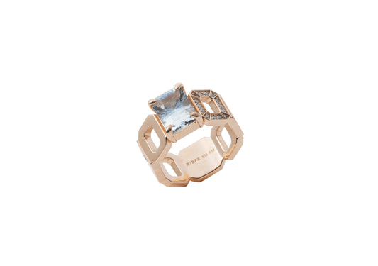 Incomplete Ring_PG × White Topaz × White Dia 0.10ct