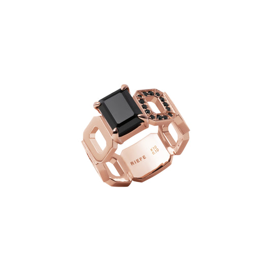 Incomplete Ring_PG × Black Spinel × Black Dia 0.10ct