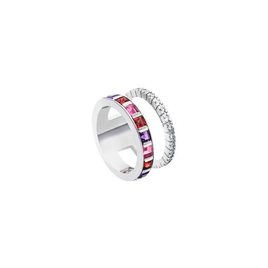 Alignment Ring_WG × Pink Tourmaline × Garnet × Amethyst
