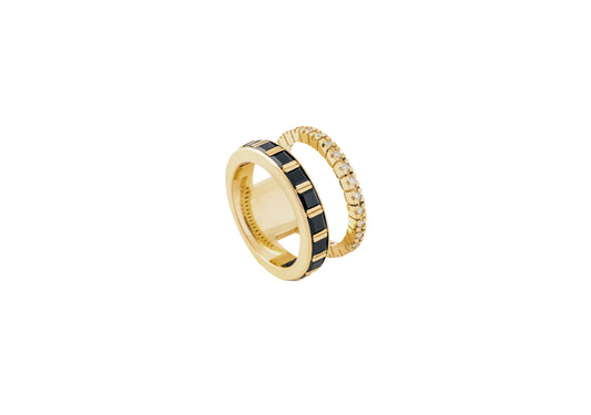 Alignment Ring_YG × Black Onyx