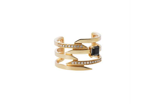 Offset Ring_YG × Black Onyx ×White Dia(optional)