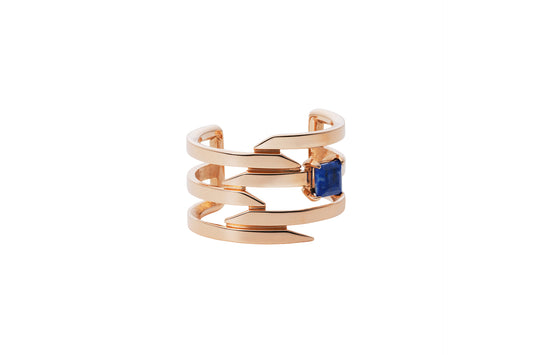 Offset Ring_PG × Lapis Lazuli × White Dia(optional)