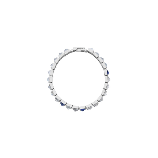 Arc Bracelet_SV925 × Iolite × Crystal