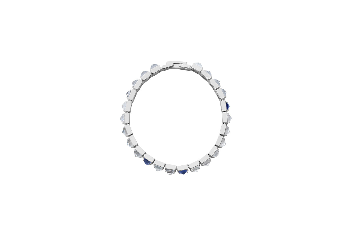 Arc Bracelet_SV925 × Iolite × Crystal