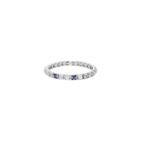 Arc Bracelet_SV925 × Iolite × Crystal