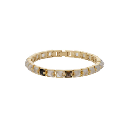 Arc Bracelet_SV925 × Smoky Quartz × Moon Stone