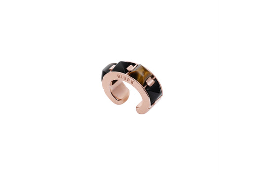 Arc Ear Cuff_SV925 × Black Onyx × Tiger Eye