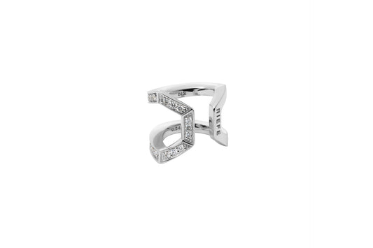 Double Arc Ear Cuff_WG × White Dia 0.24ct