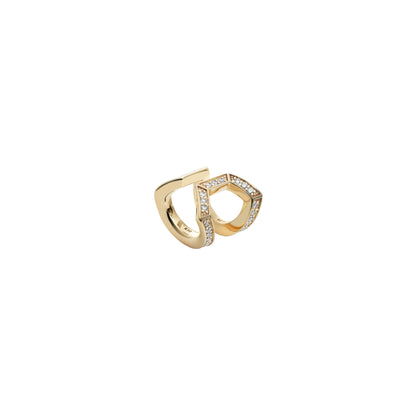 Double Arc Ear Cuff_YG × White Dia 0.24ct