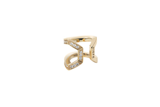 Double Arc Ear Cuff_YG × White Dia 0.24ct