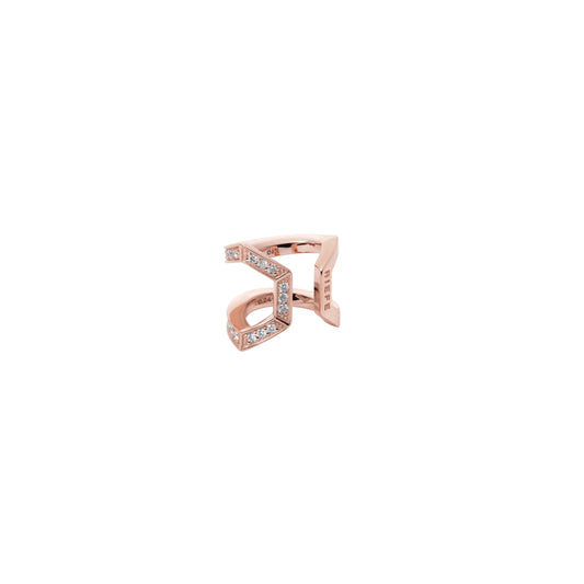 Double Arc Ear Cuff_PG × White Dia 0.24ct