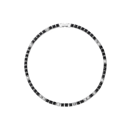 Arc Necklace_SV925 × Black Spinel × Howlite