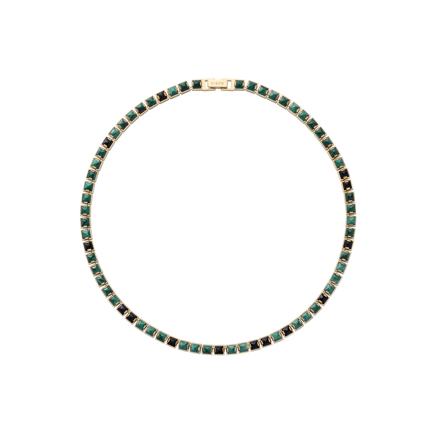 Arc Necklace_SV925 × Malachite × Black Onyx