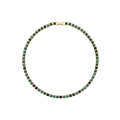 Arc Necklace_SV925 × Malachite × Black Onyx