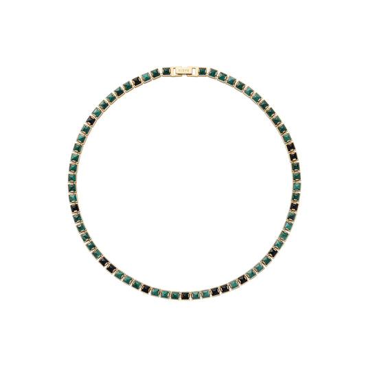 Arc Necklace_SV925 × Malachite × Black Onyx