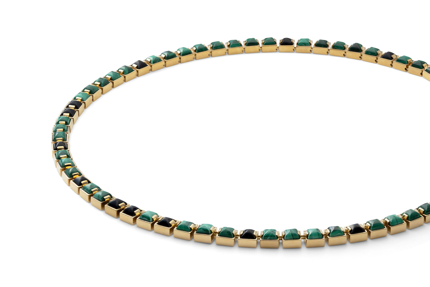 Arc Necklace_SV925 × Malachite × Black Onyx