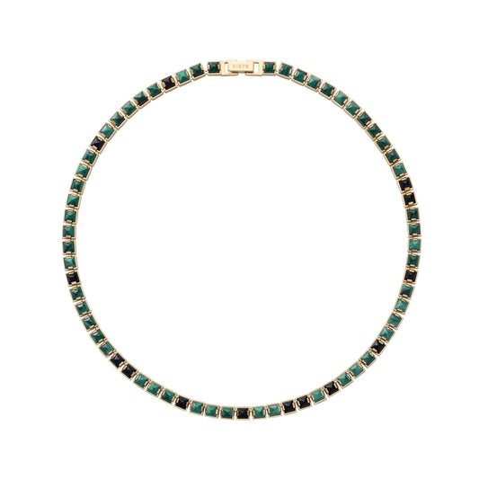 Arc Necklace_SV925 × Malachite × Black Onyx