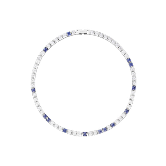 Arc Necklace_SV925 × Iolite × Crystal