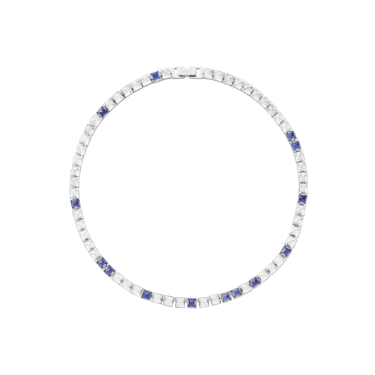 Arc Necklace_SV925 × Iolite × Crystal