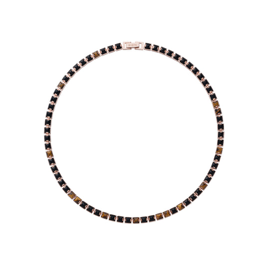 Arc Necklace_SV925 × Black Onyx × Tiger Eye