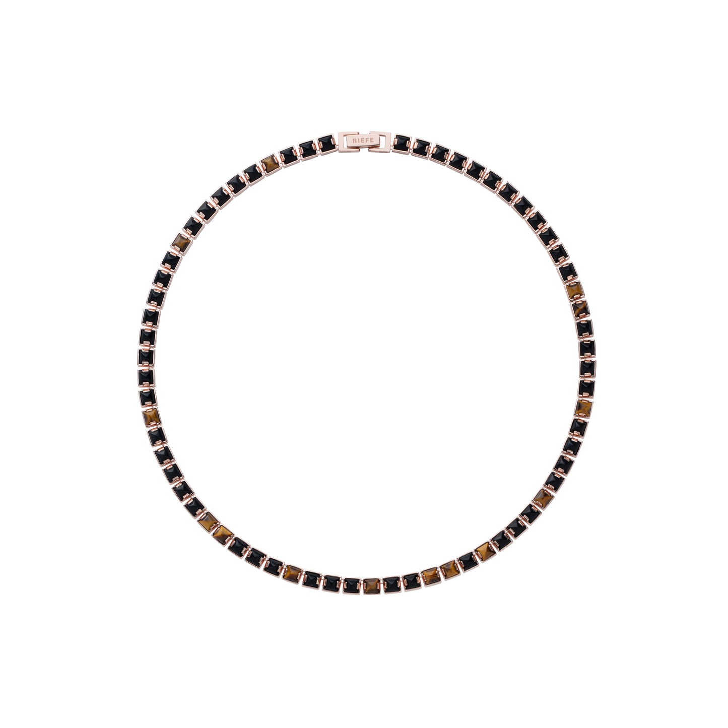 Arc Necklace_SV925 × Black Onyx × Tiger Eye